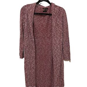 Massimo Dutti Knit Cardigan Sweater Large Red Italian Yarn Made In Spain
